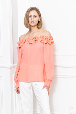 Ruffle Neck Top