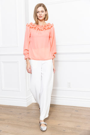 Ruffle Neck Top