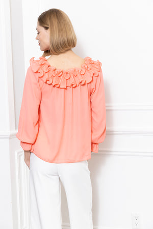 Ruffle Neck Top