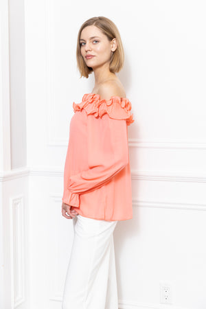 Ruffle Neck Top