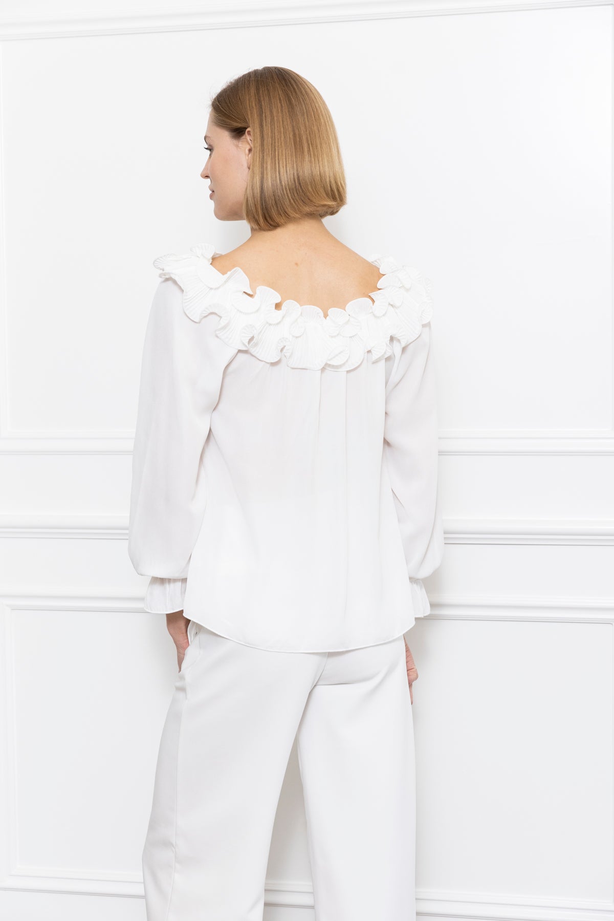 Ruffle Neck Top