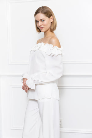 Ruffle Neck Top