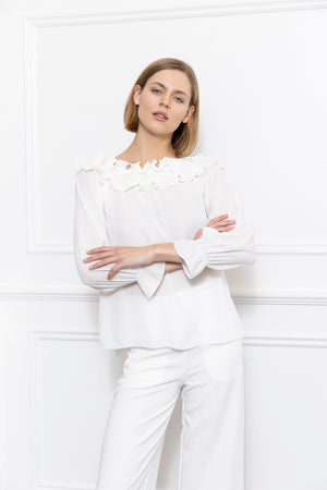 Ruffle Neck Top