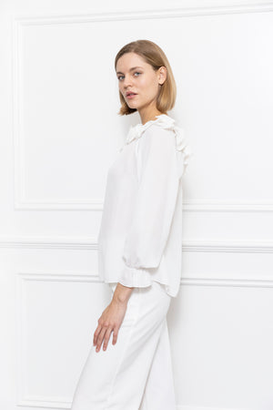 Ruffle Neck Top