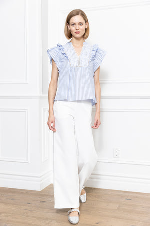Emb. Ruffle Top