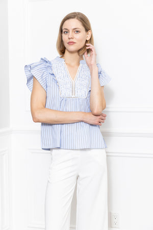 Emb. Ruffle Top
