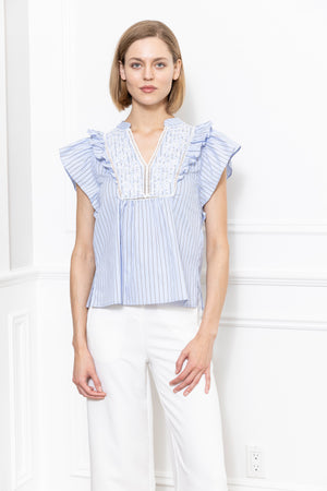 Emb. Ruffle Top