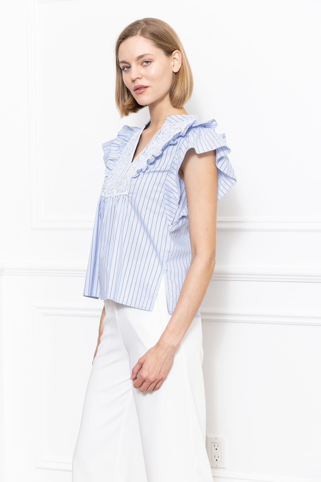 Emb. Ruffle Top