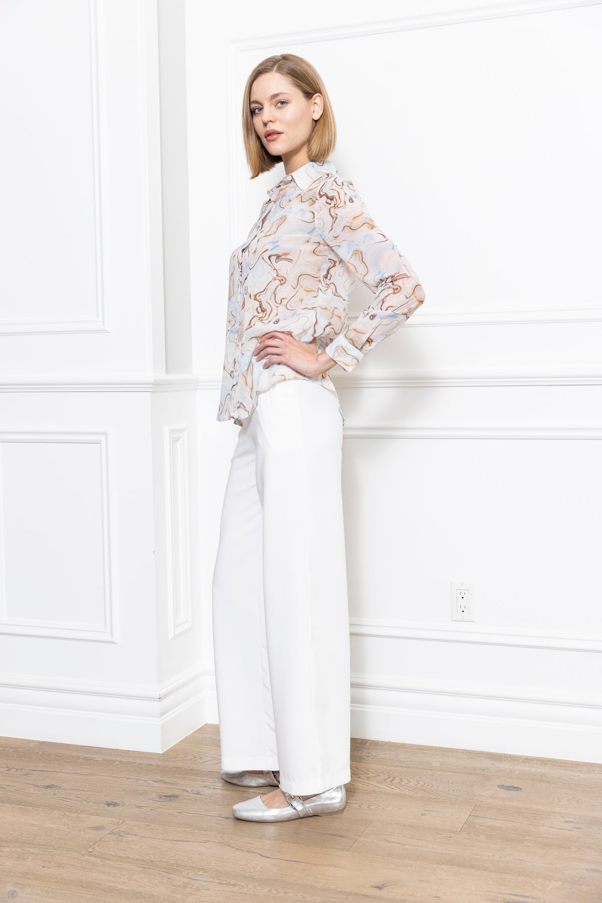 Marble Print Blouse