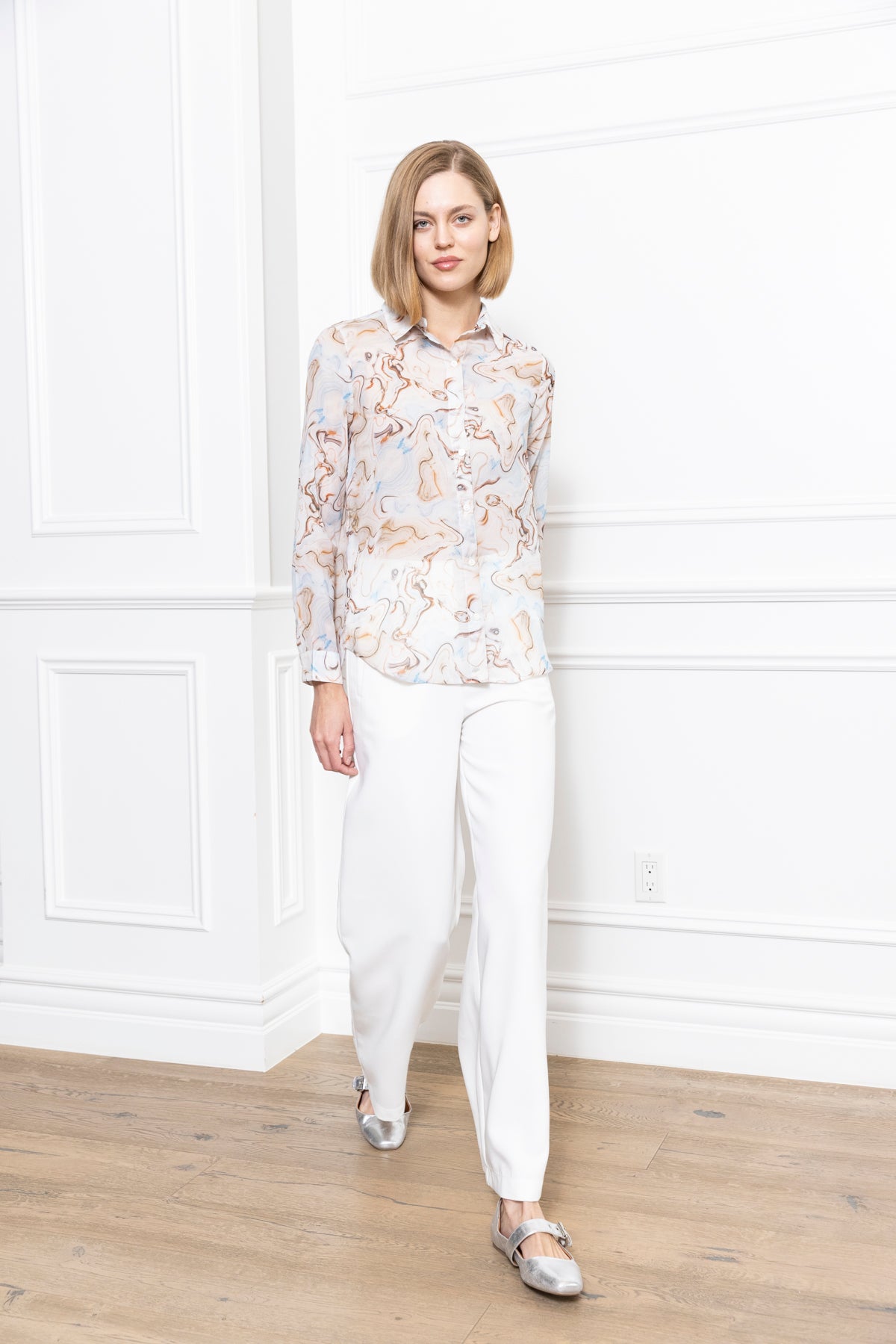 Marble Print Blouse
