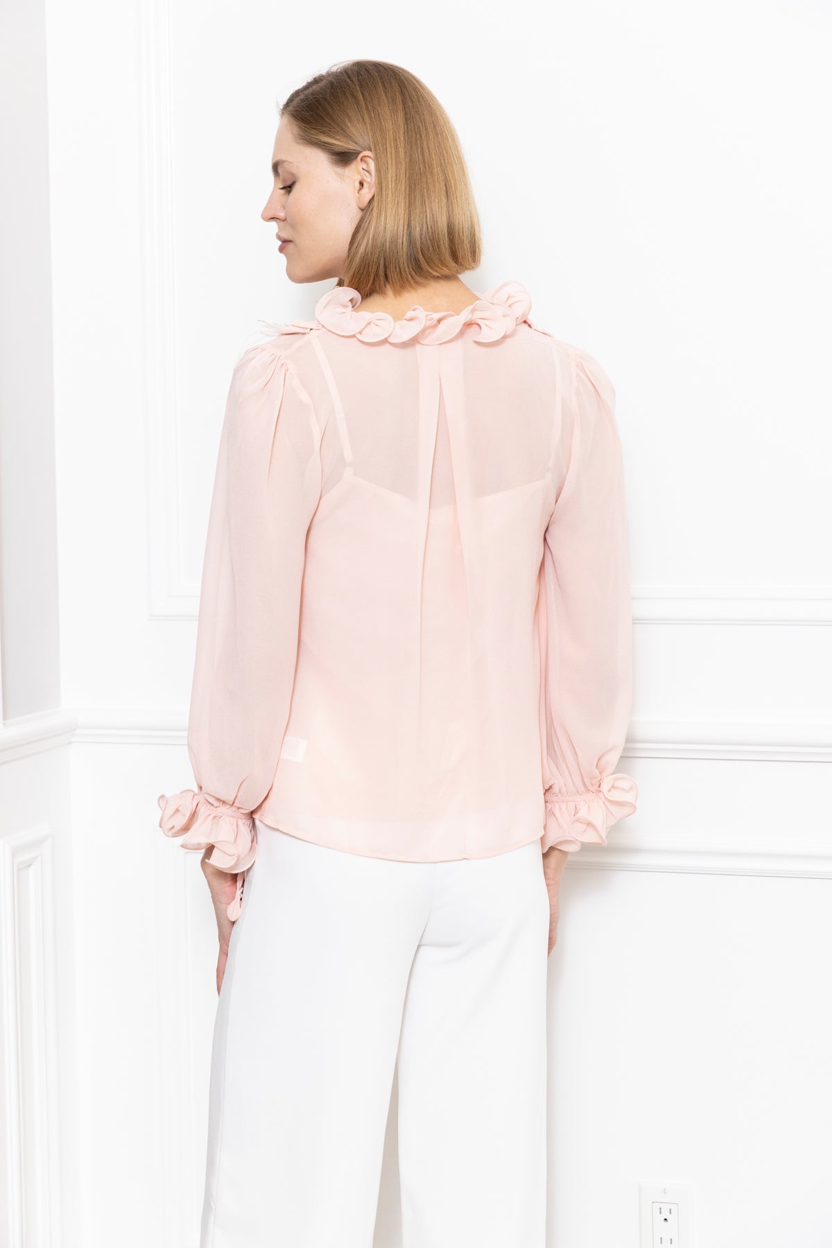 3D Petals Front Tie Blouse