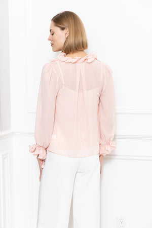 3D Petals Front Tie Blouse
