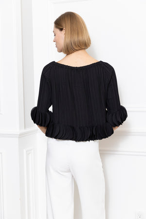 3D Petals Pleated Top