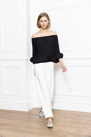 3D Petals Pleated Top