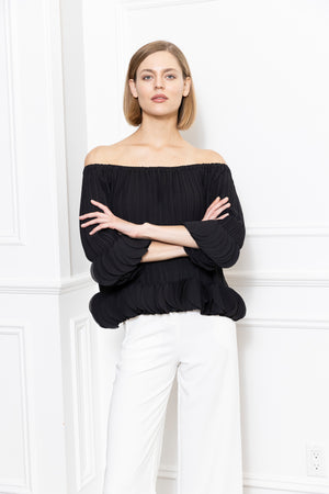 3D Petals Pleated Top
