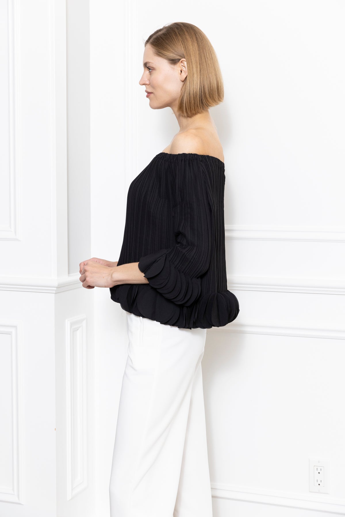 3D Petals Pleated Top