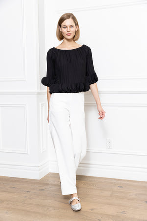 3D Petals Pleated Top