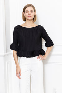 3D Petals Pleated Top