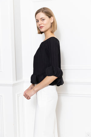 3D Petals Pleated Top