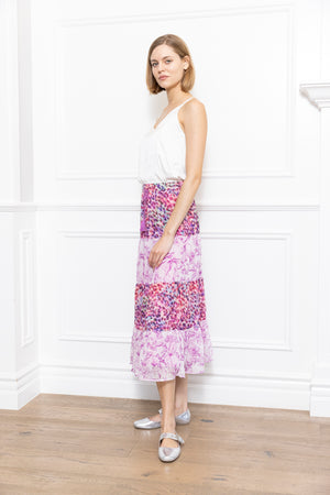 Leopard Print Mix Pattern Skirt