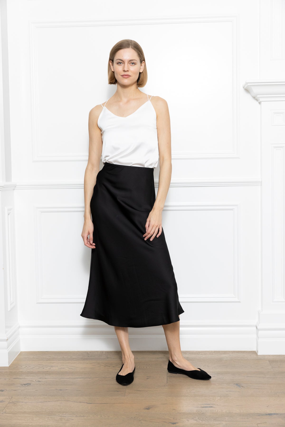 Satin Midi Skirt