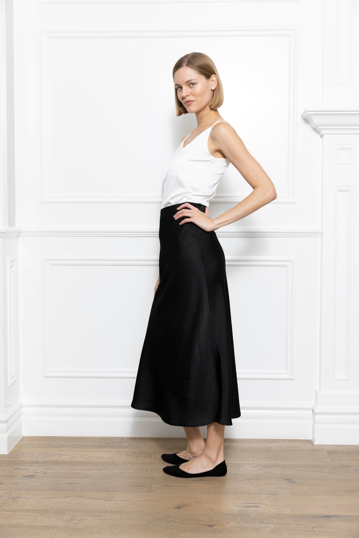 Satin Midi Skirt
