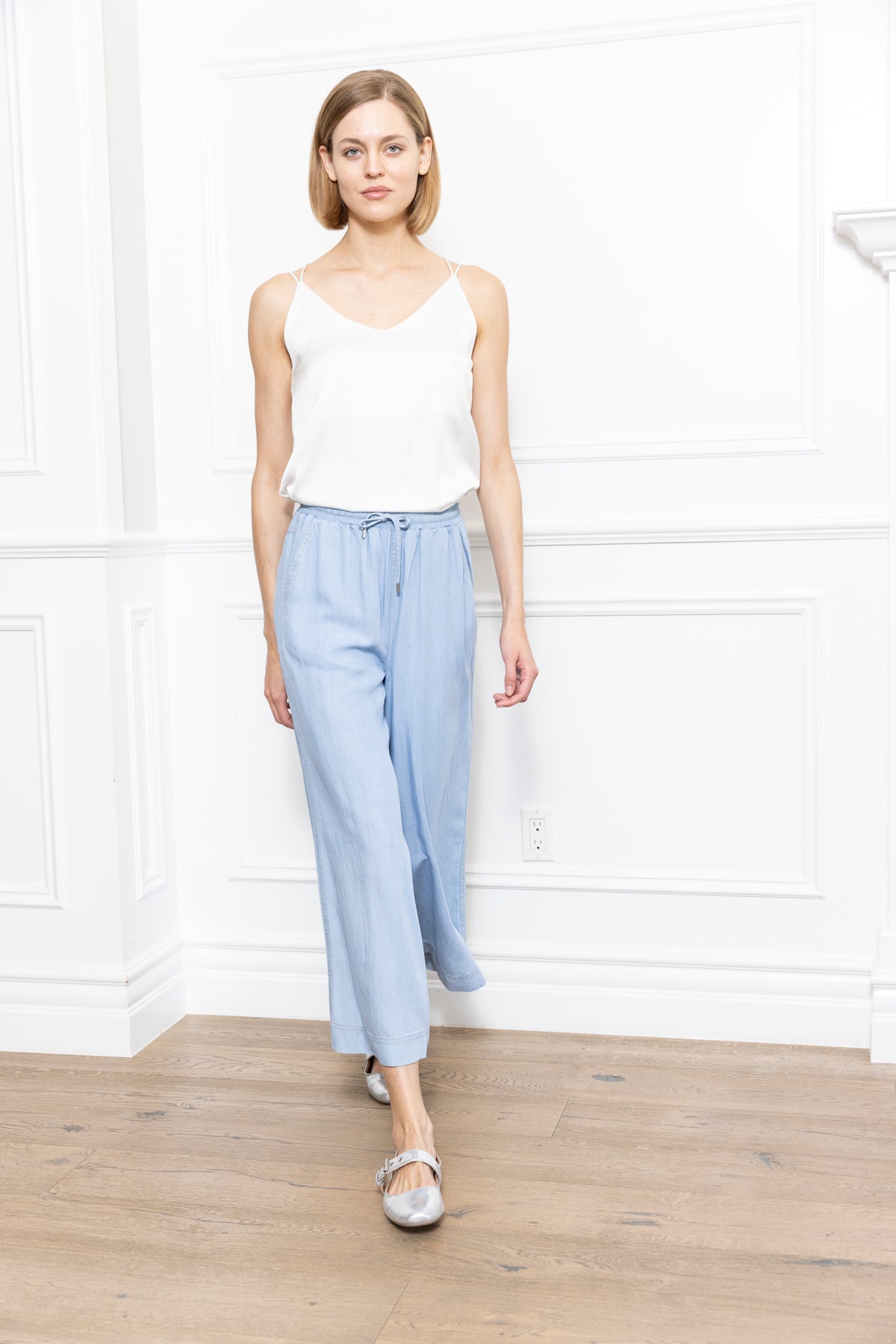 Denim Wide Leg Pants
