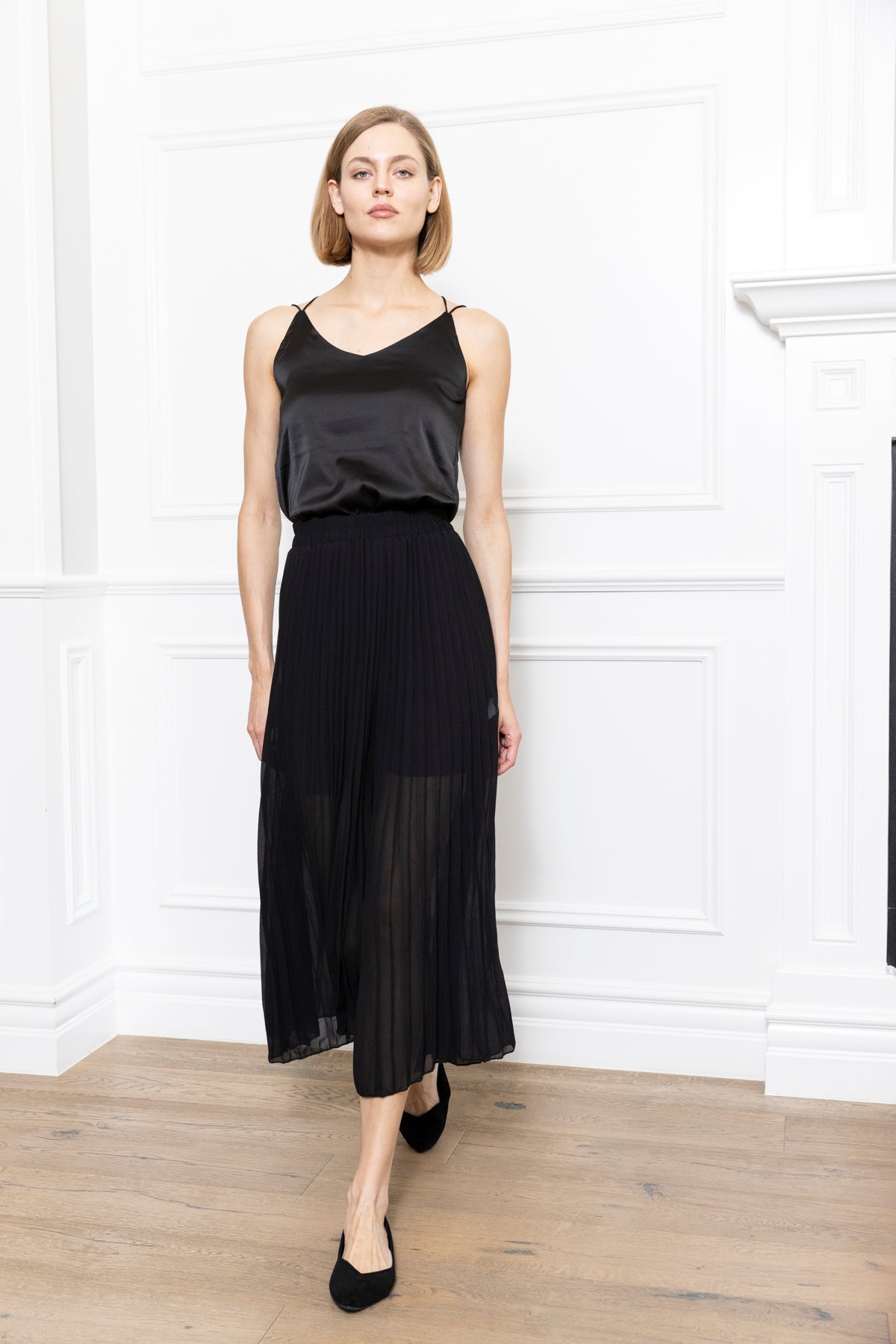 Pleated Chiffon Pants