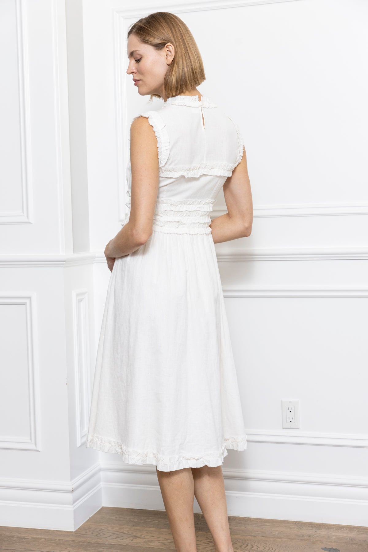 Linen Ruffle Dress