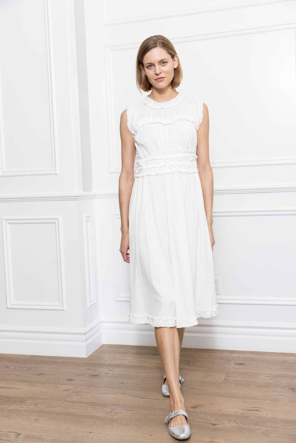 Linen Ruffle Dress
