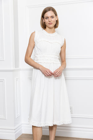 Linen Ruffle Dress
