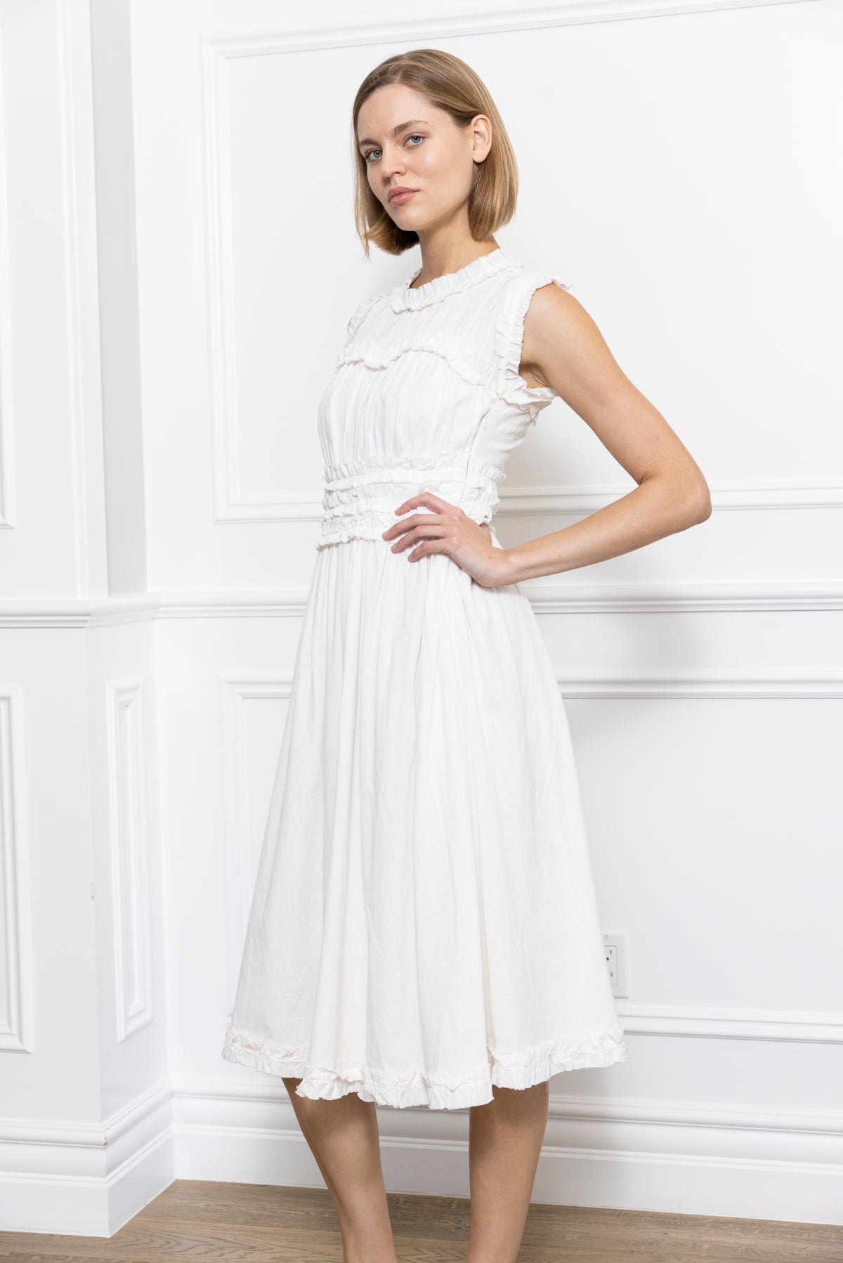 Linen Ruffle Dress
