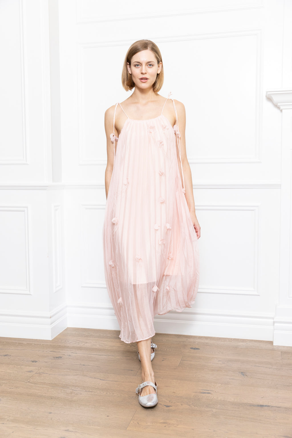 Pink 3D Flowers Dress