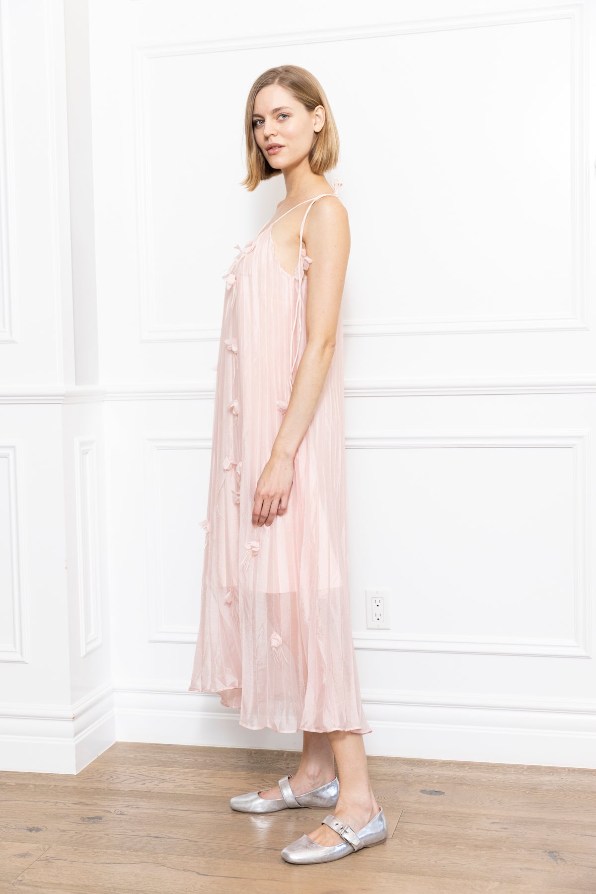 Pink 3D Flowers Dress