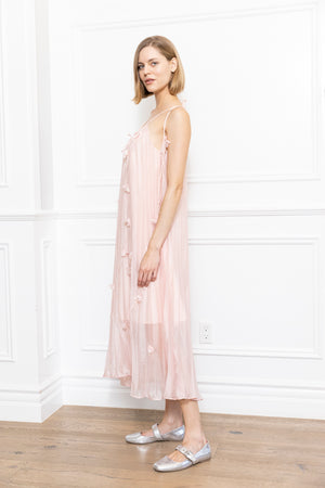 Pink 3D Flowers Dress