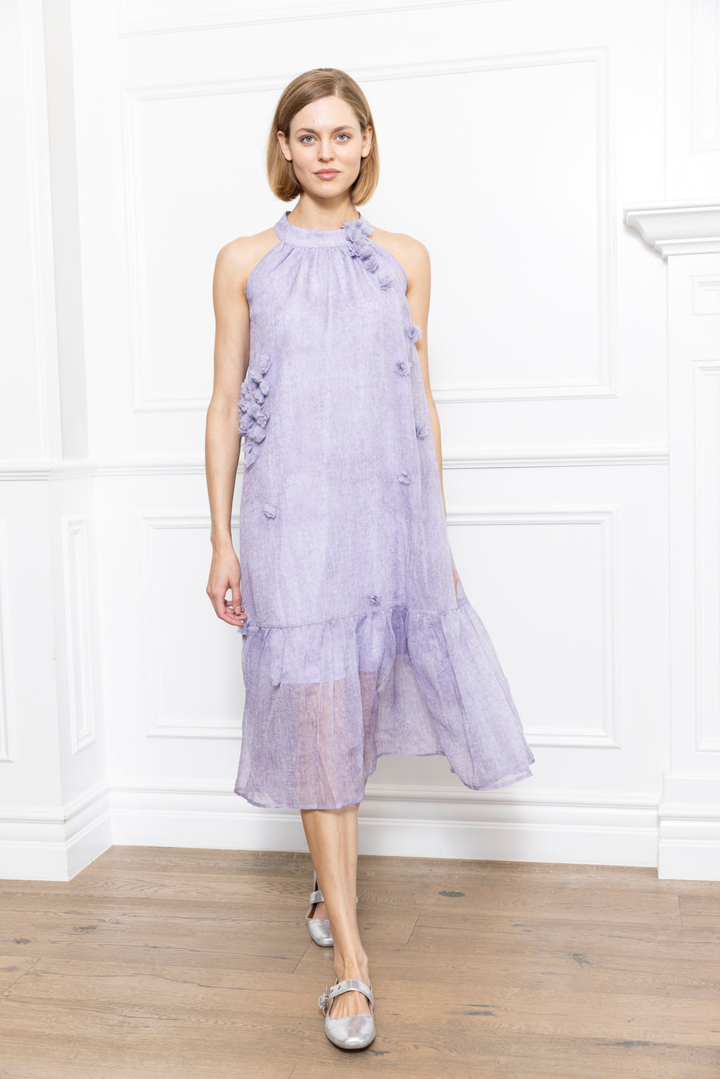 Lavender 3D Flowers Dress