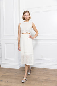 Knit Two Pieces Set (Shell & Midi Skirt)