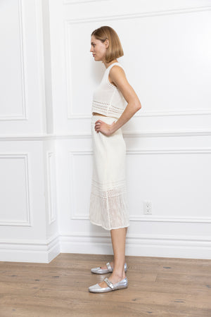 Knit Two Pieces Set (Shell & Midi Skirt)