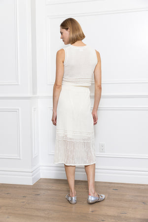 Knit Two Pieces Set (Shell & Midi Skirt)
