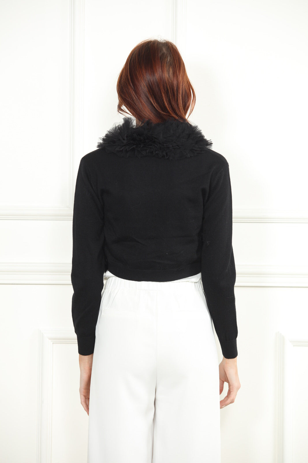 Ruffle Cropped Cardigan