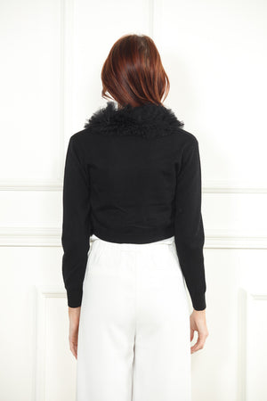 Ruffle Cropped Cardigan