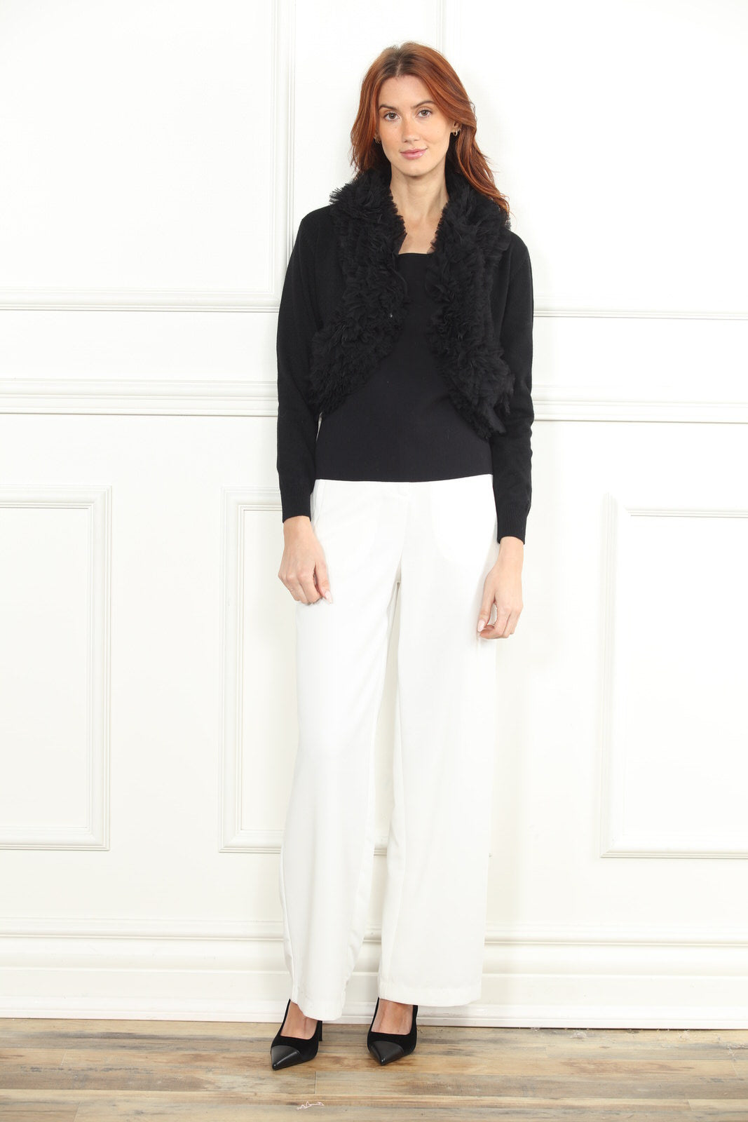Ruffle Cropped Cardigan