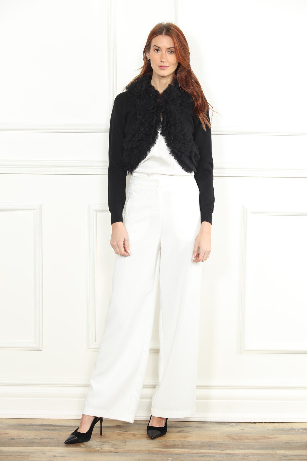Ruffle Cropped Cardigan