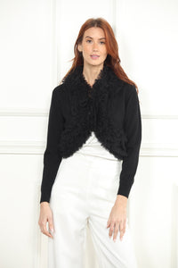 Ruffle Cropped Cardigan