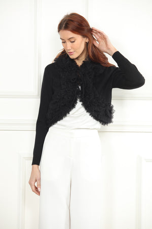 Ruffle Cropped Cardigan