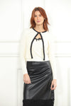 Lace Trim Rib Cardigan