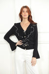 Pearl Ruffle Cardigan