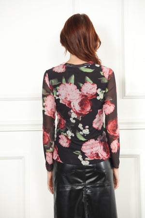 Floral Mesh Top