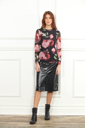 Floral Mesh Top