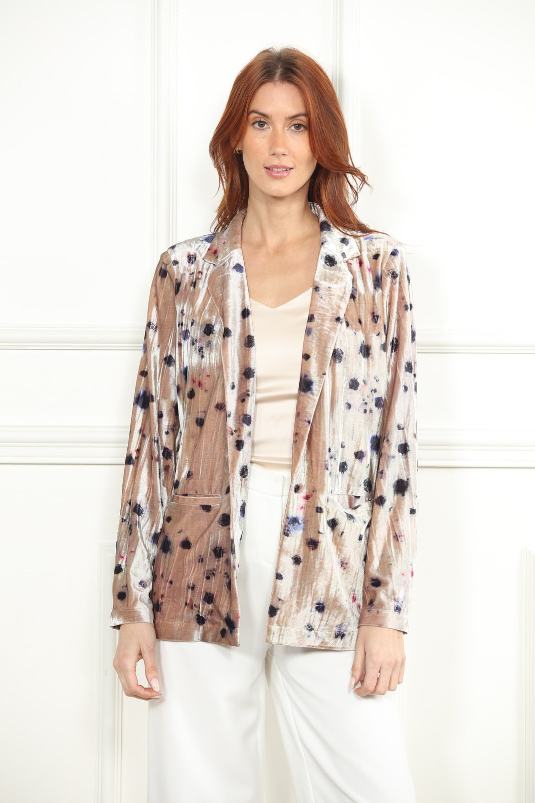 Velour Print Blazer